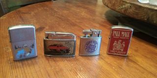 4 Vintage Lighters Zippo /continental/goble/japan