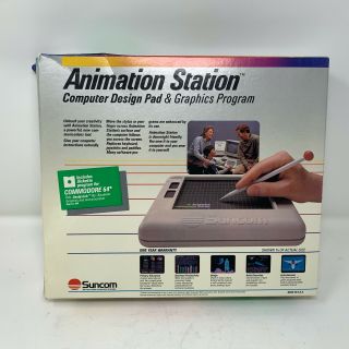 Suncom Animation Station Computer Design Pad For Apple Ii,  Commodore 64,  & 128