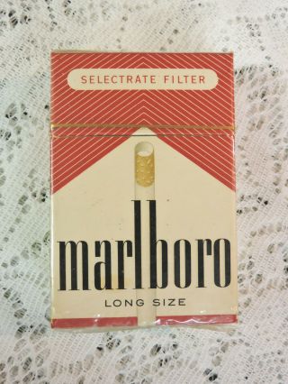 Vintage Marlboro Pinstripe Long Size Cigarette Pack Empty Hard Pack Clinton 124