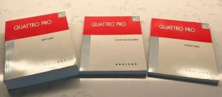 Vintage Borland Quattro Pro 4.  0 DOS Manuals and Disc 5.  25 