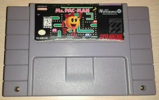 Ms.  Pac Man Nintendo Snes Vintage Classic Retro Game Cartridge