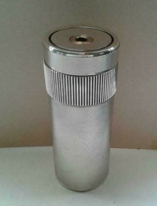 Vintage Silver Plate S.  T.  Dupont Cylinder Table Club Cigarette Lighter Butane