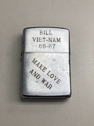 1966 - 67 Vietnam War Map Zippo “make Love And War” Vietnam - Nam Veteran Estate Wow