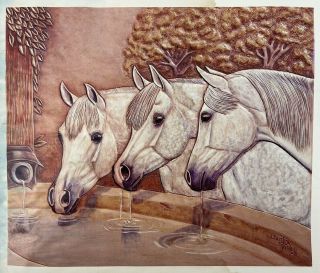 Vintage Doodle Page Thirsty Horses Series 4d Page 3 Leather Craftool
