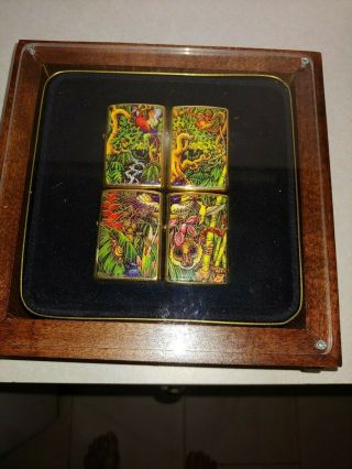 Zippo Lighter Mysteries Of The Jungle With Case And Tin