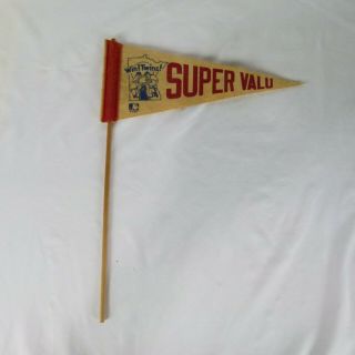 Vintage Minnesota Twins Pennant 12 On Stick Signed By ?
