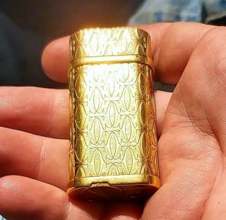 Cartier 18k Gold Plated Cc Lighter - Décor - Rare