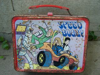 Vintage 1973 Hanna Barbera Speed Buggy Metal Lunch Box.  No Thermos