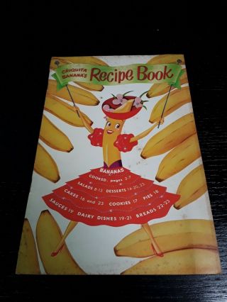Chiquita Bananas Recipe Book Vintage 1950 Cookbook Banana Dancer Salads Desserts