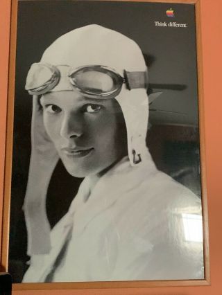 Vintage Apple Think Different Poster - Amelia Earhart / 24 X 36 1998