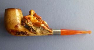 A Large Reclining Nude Lady Meerschaum Pipe With Case & 