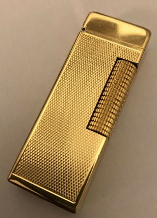 Early Dunhill Gold Plated Rollagas Lighter - Fully Overhauled