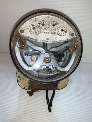 Vintage Ge Co.  2 Wire Single Phase Watt Hour Meter Type - 1 - 14 10 Amp 110 Volts
