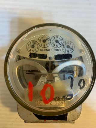 Vintage Ge Co.  3 Wire Single Phase Watt Hour Meter 15 Amp 230 - 240 Volts