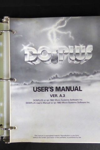 Micro - Systems Software Dosplus For Radio Shack Trs - 80 Model I