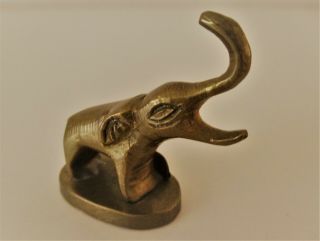 Miniature Vintage Solid Brass Elephant Figurine Trunk Up For Good Luck 2 Inches
