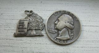 Vintage Sterling Silver Joyce Kilmer Charm But Only God Can Make A Tree 3