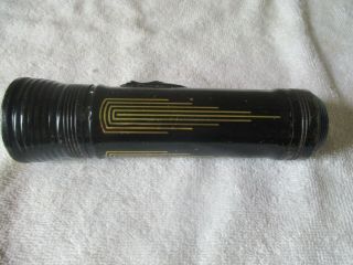 Vintage Eveready Flashlight D Cell Back With Gold Or Brass Stipes