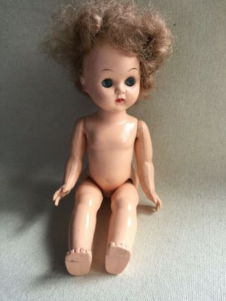Vintage Hard Plastic Doll W/ Opening Closing Eyes - 7 1/2” Tall - French? -