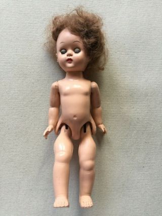 Vintage Hard Plastic Doll w/ Opening Closing Eyes - 7 1/2” Tall - French? - 2