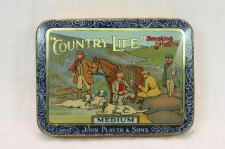 " Country Life Smoking Mixture " Flat Pocket Tobacco Tin John Player & Sons