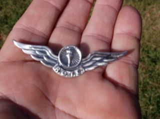 Vintage Sterling Rotc Wings With Pin On Back.  Made By Hayward
