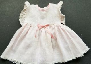 Vintage Pink And White Baby Doll Dress Tiny Tears Dy Dee Baby Fits 18 " Dolls