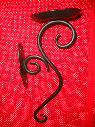 Ornate Vintage Wrought Iron Art Deco Wall Mount Candle Holder Large Pillar 340