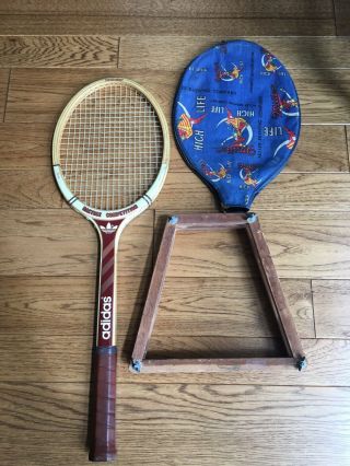 Vintage Adidas Nastase Competition Wooden Tennis Racquet Ads555 Lm 4 1/2