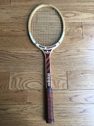 Vintage Adidas Nastase Competition Wooden Tennis Racquet ads555 LM 4 1/2 2