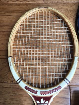 Vintage Adidas Nastase Competition Wooden Tennis Racquet ads555 LM 4 1/2 3
