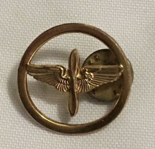 Vintage Wwii Us Army Air Force Officer Propeller Wings Military Corps Pin Circle