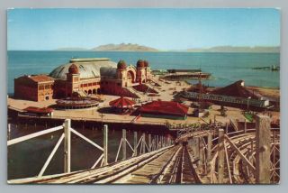 Saltair Pavilion Roller Coaster Vintage Salt Lake City Amusement Park 1960s
