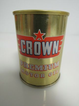 Vintage Crown Premium Motor Oil Can Coin Bank Sb076