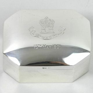 Victorian Antique Silver Tobacco Box Worshipful Co.  Of Fishmongers Crest - 87 G