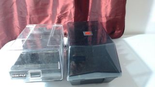 2 Vintage 5.  25 " Floppy Diskette Disk Holder Case Storage 5 1/4 "