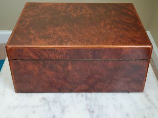 Vintage Rare Alfred Dunhill Cigar Humidor - Burled Wood Key As - Is 2