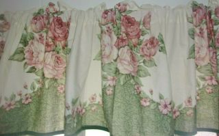 Waverly Vintage Cotton Valance Shabby Chic Pink Roses 82 X 19 Vcg