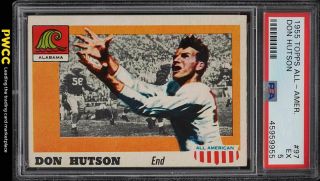 1955 Topps All - American Don Hutson Sp Rookie Rc 97 Psa 5 Ex