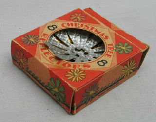 Vintage Box Of Christmas Tree Light Reflectors - - Old Stock