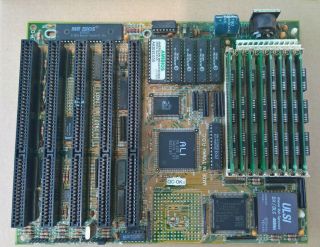 386 Dx 40 Motherboard With Ulsi Match Coprocesor And With 8mb Ram Retro Vintage
