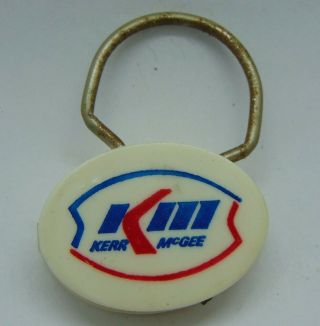 Vintage Km Kerr Mcgee Gas Station Logo Keychain Gas Oil