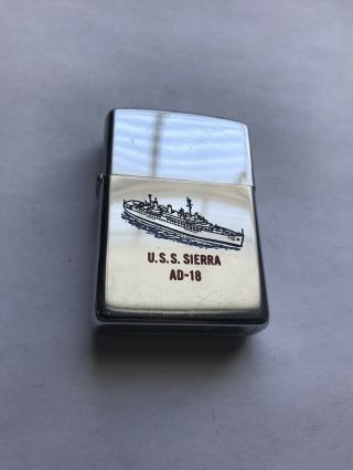 1973 Uss Sierra Ad 18 Zippo Lighter Us Navy