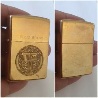 Vintage Rare Solid Brass Zippo Lighter City Of Los Angeles 1991