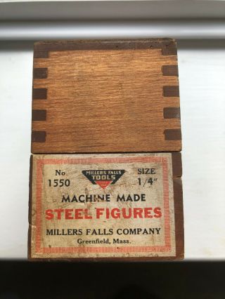 Vintage Millers Falls 1/4 " Punches No.  1550 Steel Stamps 1/4 " Figures Numbers