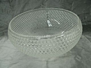Vintage Le Smith Glass Hobnail Punch Bowl 11 " X 6 1/4 " Clear Crystal Disc 