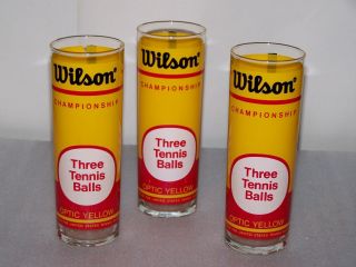 Set Of 3 - Vintage Wilson Championship Tennis Balls Drinking Glasses