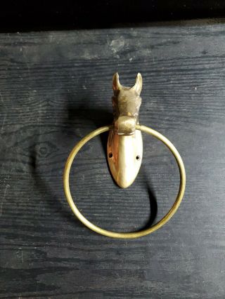 Vintage Brass Horse Head Towel Holder For Your Farm Or Ranch