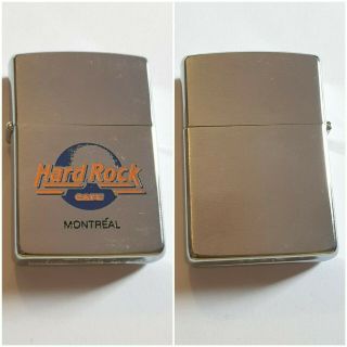 Old And Rare Zippo Lighter Hard Rock Cafe MontrÉal 1990