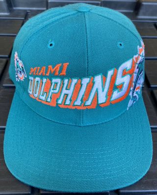 Vintage 90s Miami Dolphins Sports Specialties Grid Snapback Hat Cap Nfl